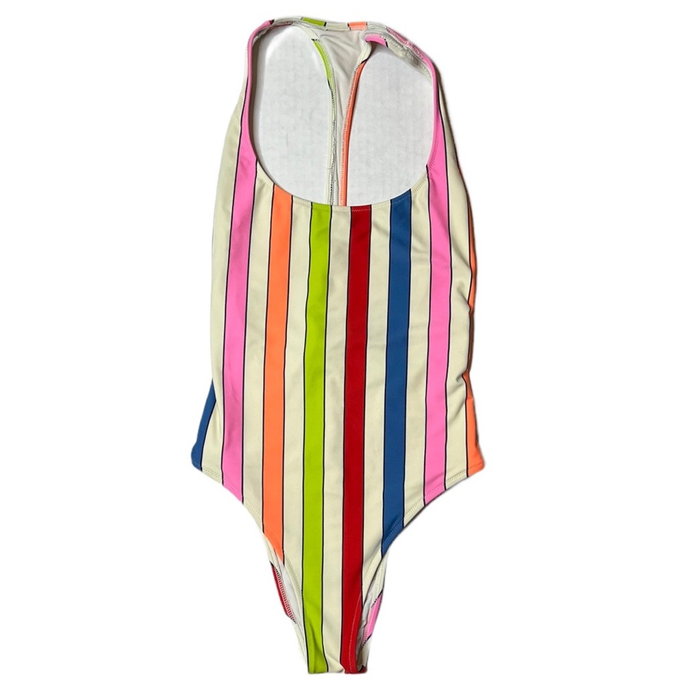 EUC Aerie striped one piece swimsuit